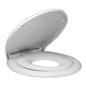 WC sedátko s integrovaným detským sedátkom, soft close. polypropylén, biela FS125