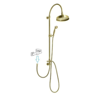 VANITY sprchový stĺp na napojenie na batériu, retro, bronz SET066