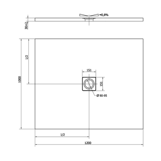 FLEXIA vanička z liateho mramoru s možnosťou úpravy rozmeru, 120x100x3cm 71563