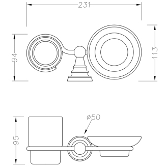 DIAMOND mydlenka, pohár, bronz 1318-04