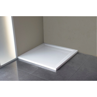 ARENA sprchová vanička z liateho mramoru so záklopom, štvorec 90x90x4cm, biela 71601