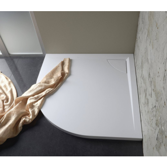 LUSSA sprchová vanička z liateho mramoru so záklopom, štvrťkruh 90x90x4cm, R550 71602