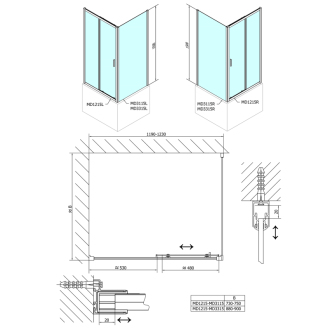 DEEP bočná stena 900x1500 cm, číre sklo MD3315