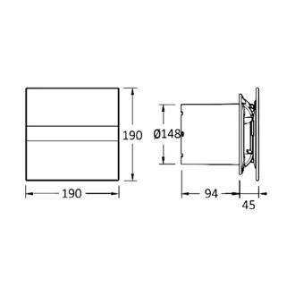 E-150 G kúpeľňový ventilátor axiálny, 21W, potrubie 150mm, biela 00902000