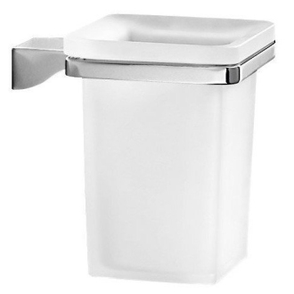 GLAMOUR držiak kefiek, chróm / sklo satin 5710