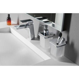GLAMOUR držiak kefiek, chróm / sklo satin 5710