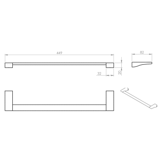 GLAMOUR držiak uterákov 450x82mm, chróm 572145