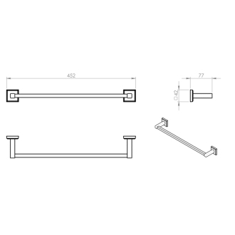 COLORADO držiak uterákov 450x80mm, chróm 692145