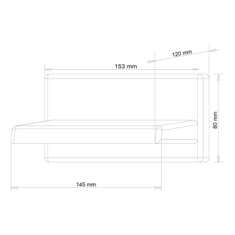 Nástenná výtoková hubica otvorená, šírka 145mm, kaskáda, chróm 5108