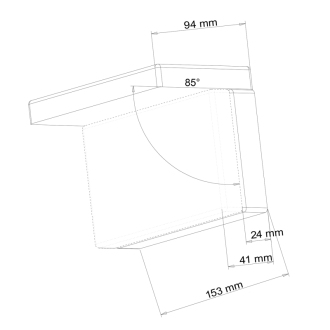 KASKÁDA nástenná sprchová hubica, náklopná, šírka 153mm, chróm 5109