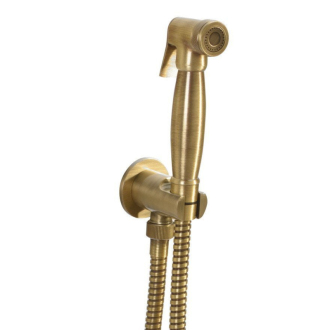 Bidetová sprcha retro s hadicou a držiakom sprchy s vyústením, bronz 9106