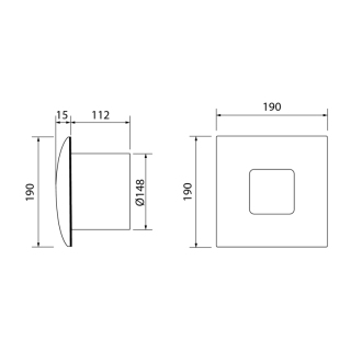 SILENTIS 15 kúpeľňový ventilátor axiálny, 25W, potrubie 150mm, biela 01090000