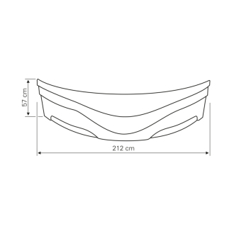 DUNAJ II 150 bočný panel, výška 57 cm, vrátane montážnej sady G1355