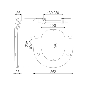 EDITA WC sedátko SLIM Soft Close, duroplast, biela 1703-458