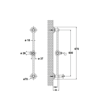 ANTEA posuvný držiak sprchy, 570mm, zlato SAL0035