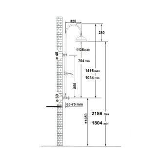 ANTEA sprchový stĺp s termostatickou batériou, ružové zlato SET047