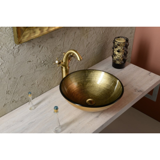 ANTEA stojanková umývadlová batéria vysoká s výpustou, výška 300mm, bronz 3276L