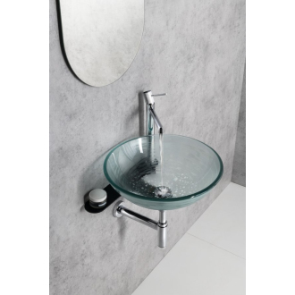RIPPLE sklenené umývadlo priemer 42 cm, číra s motívom 2501-18