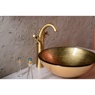 FIANNA sklenené umývadlo priemer 42 cm, bronz 2501-21