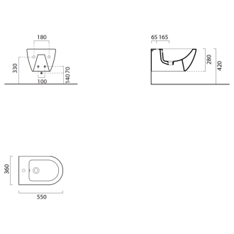 PURA bidet závesný 55x36 cm 8865111