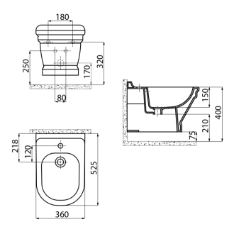 ANTIK bidet závesný AN510