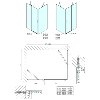 Zoom Line obdĺžnikový sprchovací kút 1100x900mm L/P variant ZL1311ZL3290