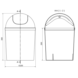 Odpadkový kôš výklopný, 5l, plast, biela 20309