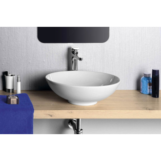 DIMP keramické umývadlo, priemer 46 cm, na dosku, bez prepadu WH060