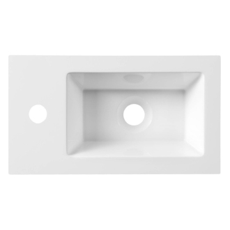 Umývadlo 40x22 cm, liaty mramor, biela LM420