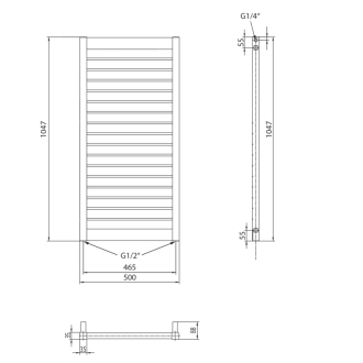 MATEO vykurovacie teleso 500x1047 mm, 508 W, biela MO501