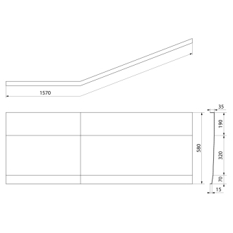 TIGRA L 150 panel čelný, biela 72930