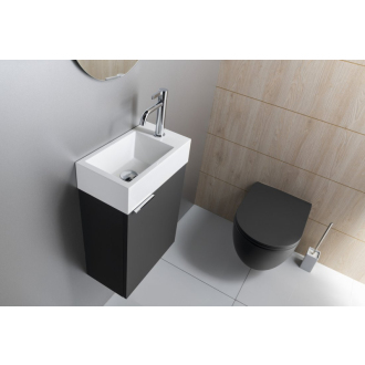 AMAROK umývadlo 40x11x22cm, liaty mramor, biela, batéria vpravo AR500