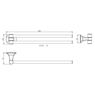 AIDA držiak uterákov dvojitý otočný, 320mm, chróm AI021