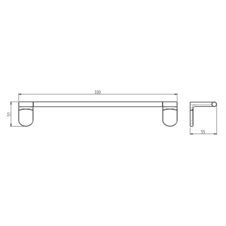 ZERO držiak uterákov 330x55mm, chróm ZE320