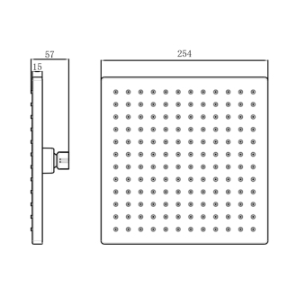 Hlavová sprcha štvorec 254x254 mm, ABS/chróm SK950