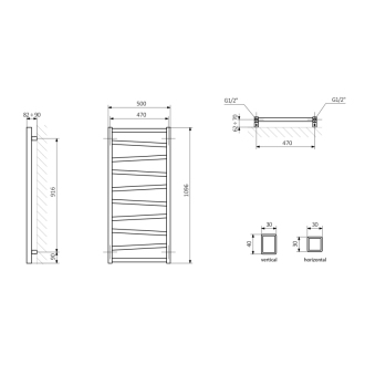 ZIG vykurovacie teleso 500x1096 mm, 406 W, biela ZG511