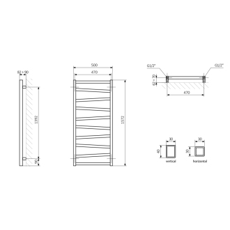ZIG vykurovacie teleso 500x1572 mm, 582 W, biela ZG516