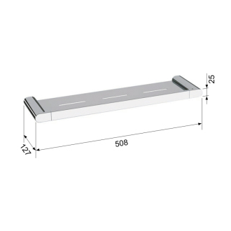 FLORI polička 508x25x127mm, biela mat RF016/14