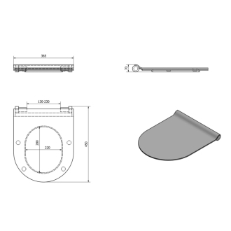 WC sedátko SLIM soft close, duroplast, cenere mat/chróm MS86CSN17