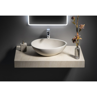 PUNC betónové umývadlo vrátane výpuste, 53x39 cm, béžový granit BH7000