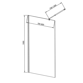 WALK-IN zástena jednodielna na inštaláciu na stenu, 800x1900 mm, sklo číre WI081