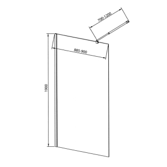 WALK-IN zástena jednodielna na inštaláciu na stenu, 900x1900 mm, sklo číre WI091