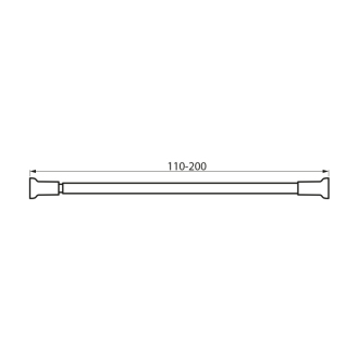 Teleskopická rozperná tyč 110-200cm, leštená nerez TZ200