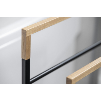 SKA stojan na uteráky 550x800x200mm, čierna mat/dub SKA308