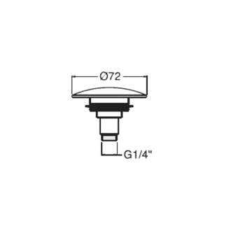 Náhradná plastová zátka Click Clack, 72mm, chróm RI20351