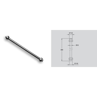 Trubička priama pre pisoár vrátane matiek, 1/2&#39;, priemer 12x300mm, chróm AT92151