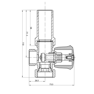 Práčkový ventil pred nástennou batériou sa späť. ventilom 3/4&#39;x3/4&#39;, chróm 5315