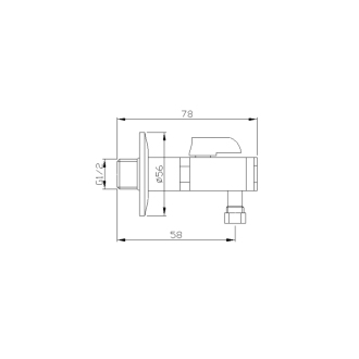 Rohový ventil s matkou, 1/2&#39;x 3/8&#39;, nikel 2020NK