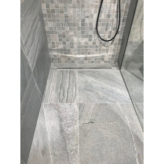 Nerez. lišta na vyspádovanie, pravá, výška 12 mm, dĺžka 150 cm, kefa. nerez SPD1512-P