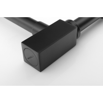 Umývadlový sifón 1&#39;1/4, odpad 32 mm, hranatý, čierna mat SI415